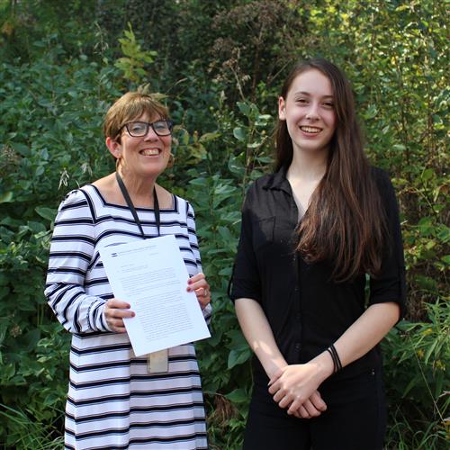 Abby Receives National Merit Scholarship Semi-Finalist letter from Mrs. Bain-Lucey Abby Receives National Merit Scholarship Semi-Finalist letter from Mrs. Bain-Lucey